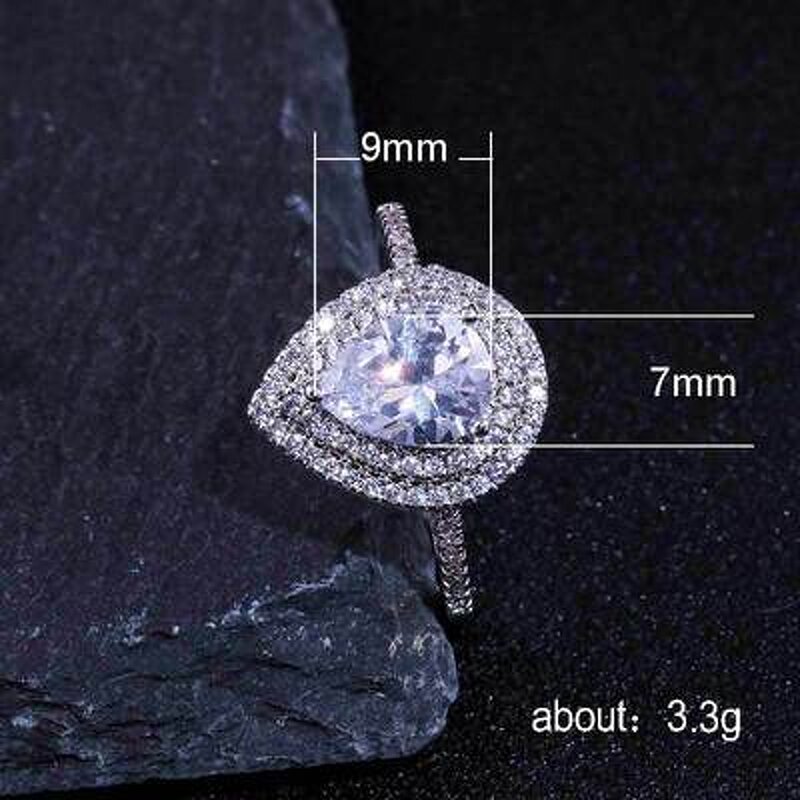 Diamond Ring Manufacturer - OEM Custom Silver Color Square Wedding Topaz
