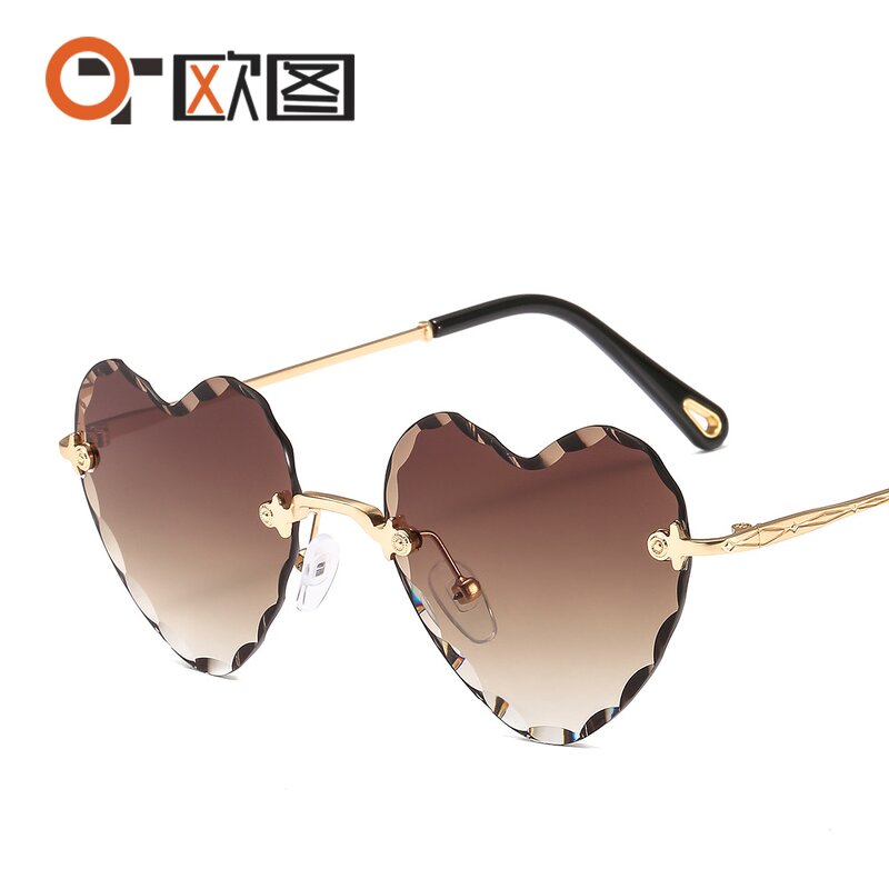 Sunglasses Manufacturer - OEM Custom 2021 Rimless Heart Shaped Frameless