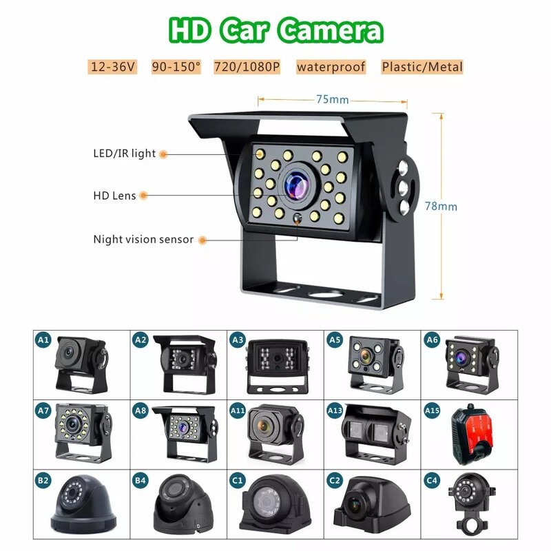 Car Rear View Monitor Factory - 12V 24V 7 Inch TFT LCD