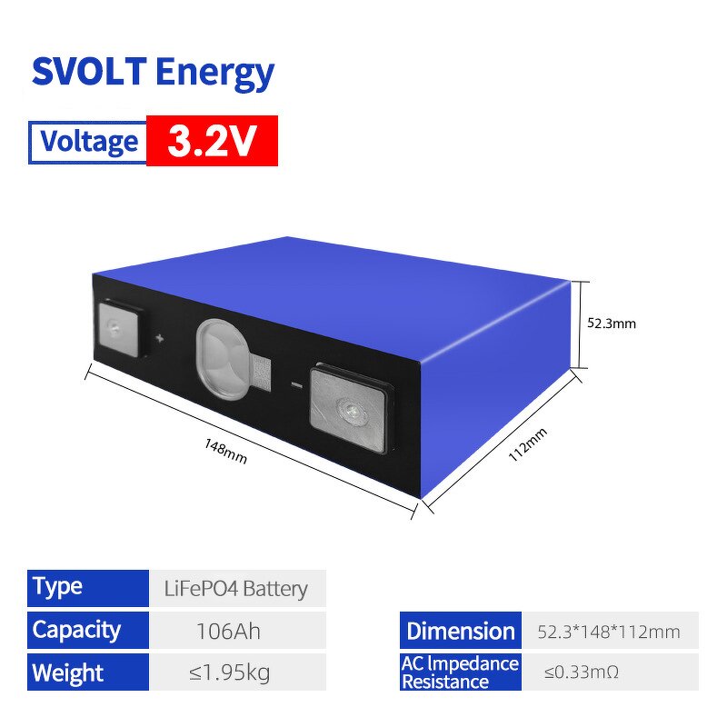 LiFePO4 Battery Cell Factory - SVOLT 3.2V 106Ah for Golf Cart