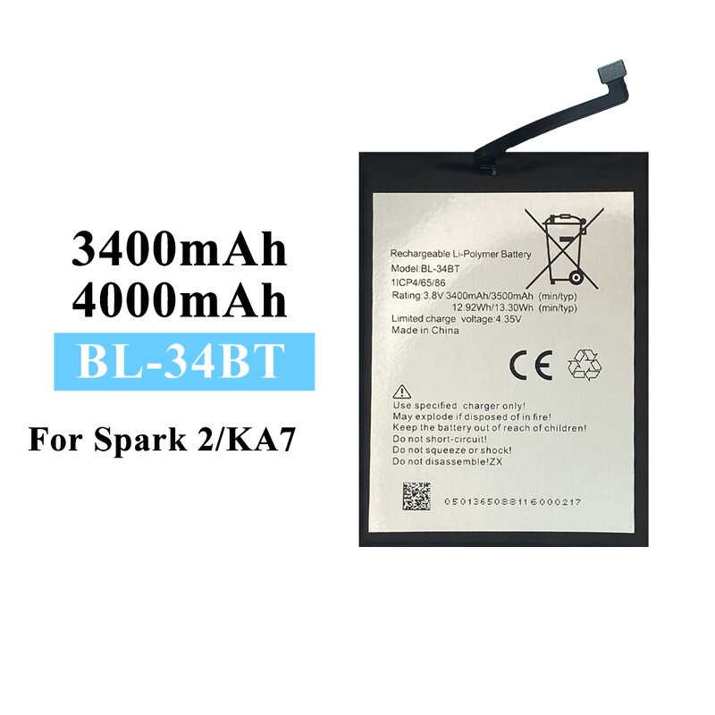 Tecno Battery Supplier - BL-34BT 4000mah for Spark 2