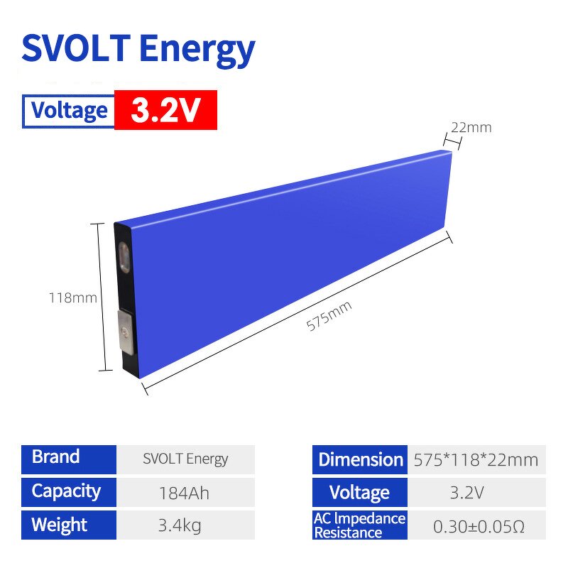 LiFePO4 Battery Cell Supplier - SVOLT 3.2V 184Ah Blade