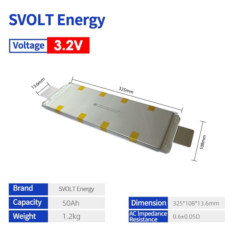 LiFePO4 Battery Cell Factory - SVOLT 3.2V 50Ah Pouch for Solar