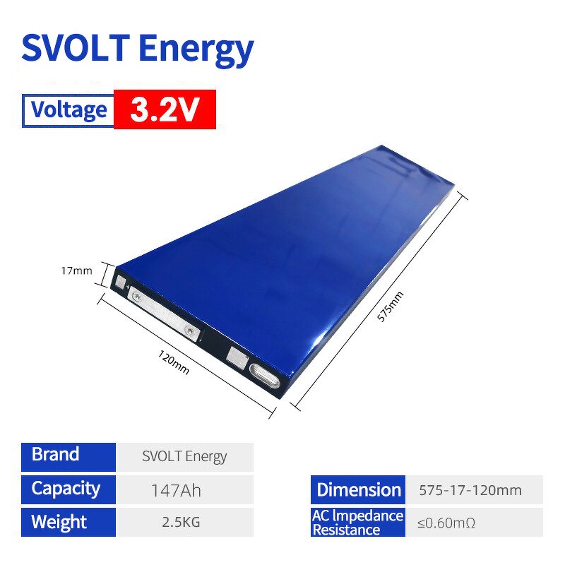 LiFePO4 Battery Cell Supplier - SVOLT 3.2V 147Ah Blade LFP