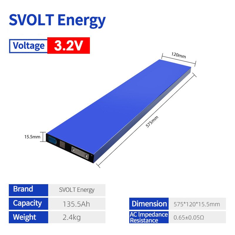LiFePO4 Battery Cell Supplier - SVOLT 3.2V 135.5Ah Rechargeable