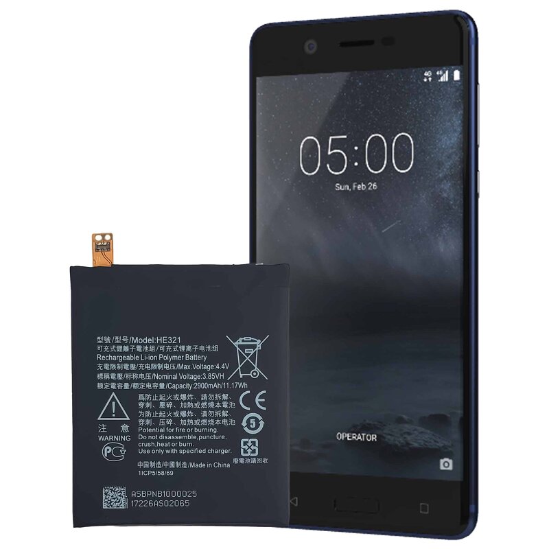 Nokia Battery Supplier - HE321 2900mAh for Nokia 5 TA-1053DS