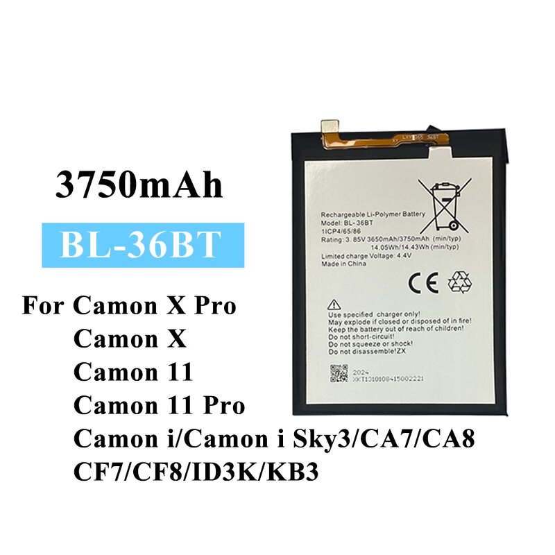 Tecno Battery Supplier - BL-36BT 3750mah for Camon X Pro