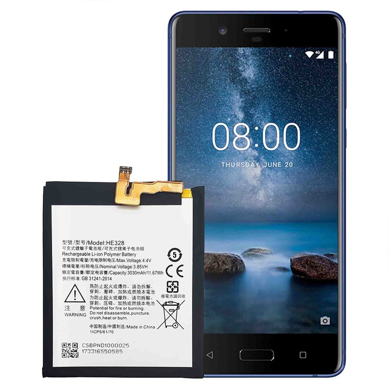 Nokia Battery Factory - HE328 3030mAh for Nokia 8 TA-1004