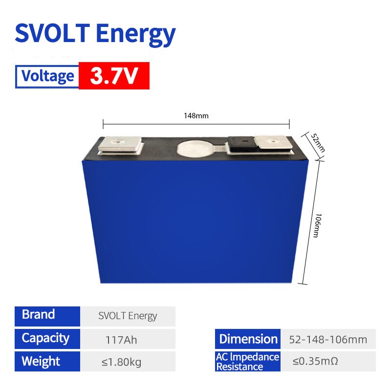 Lithium Battery Cell Factory - SVOLT NCM 3.7V 117Ah for EPS