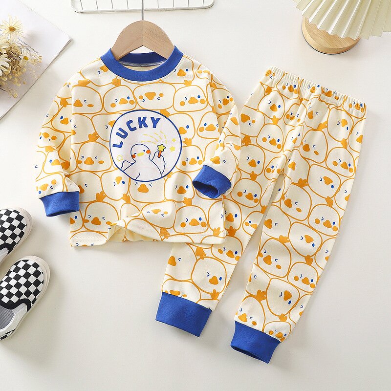 Kids Pajamas Set Manufacturer - OEM 100% Cotton Cartoon Printed 2pcs