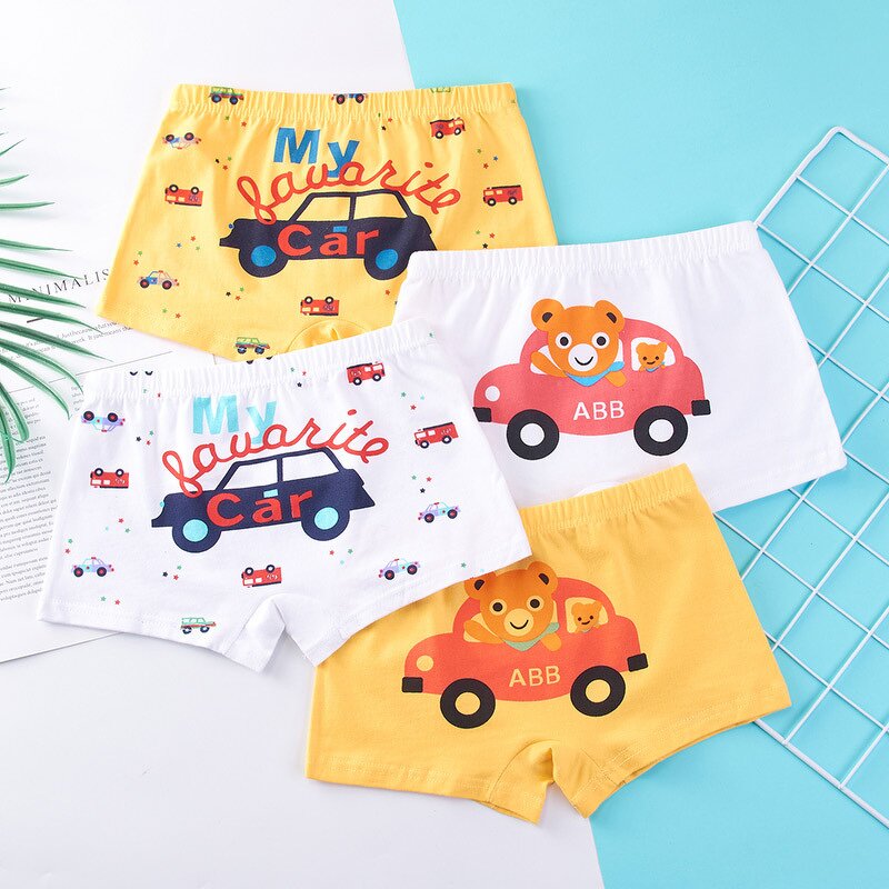 Boys' Underwear Set Manufacturer - OEM Custom Cotton 4 Pcs Children's Boxer