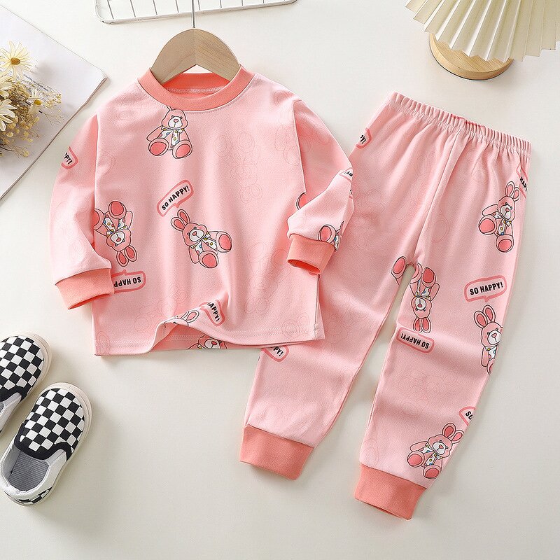 Kids Pajamas Set Manufacturer - OEM 100% Cotton Cartoon Printed 2pcs