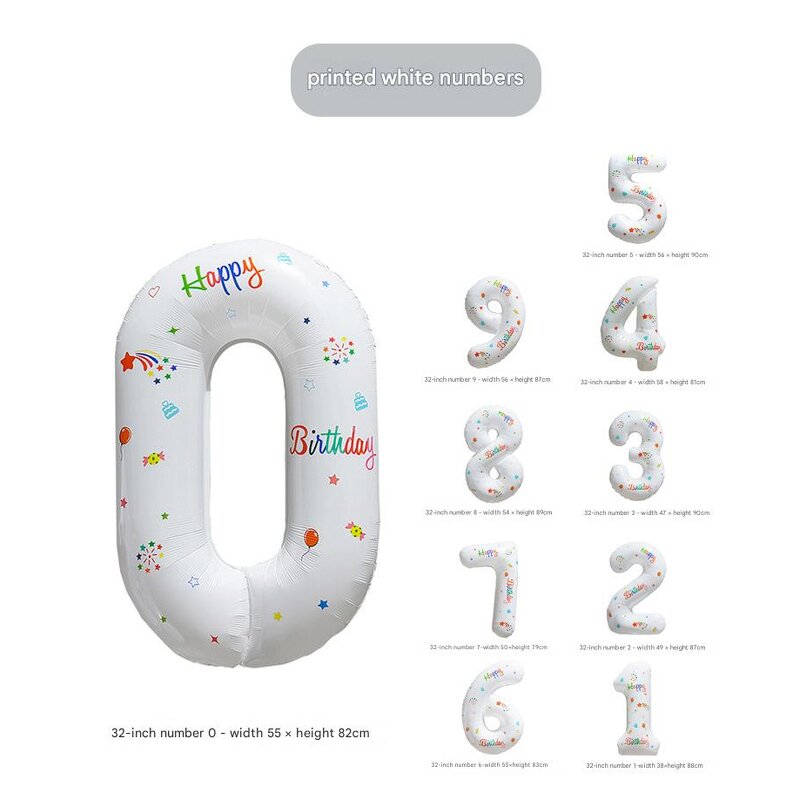 Birthday Balloon Supplier - 32-Inch White Aluminum Film Photo
