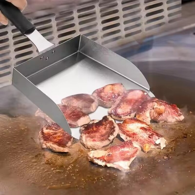 French Fries Scoop Factory - Stainless Steel Griddle Mover Shovel