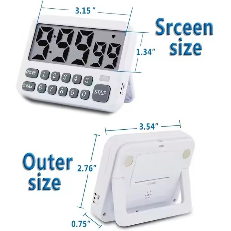 Magnetic Digital Timer Supplier - Loud Alarm Big Digits Plastic