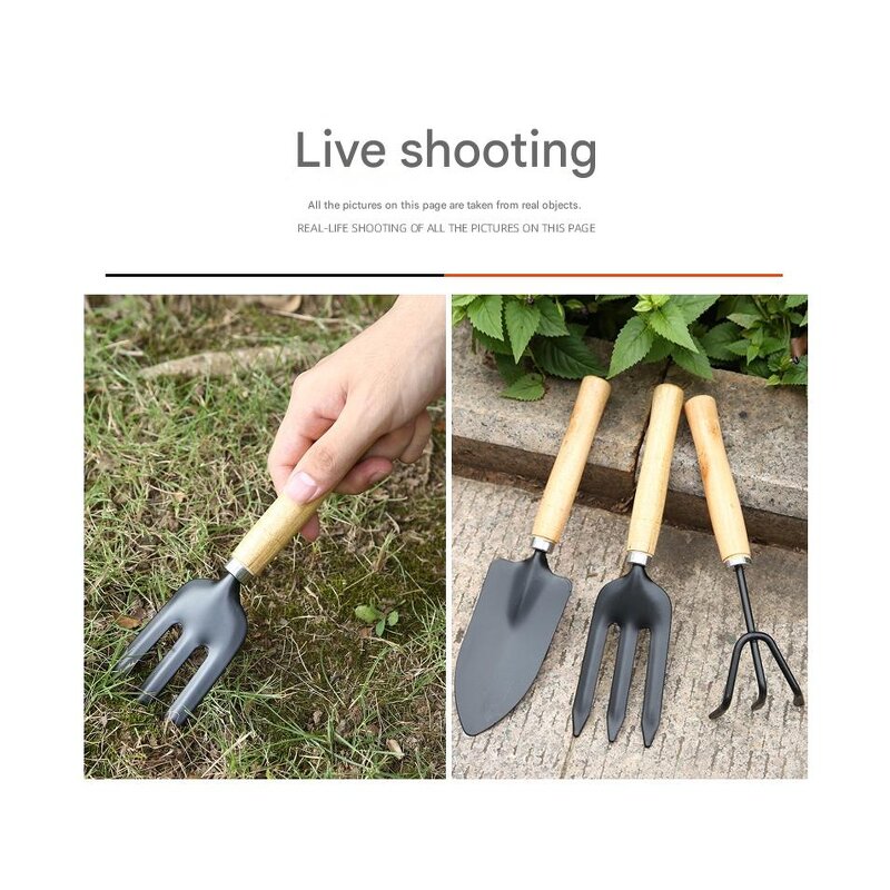 Garden Tool Set Supplier - Mini Three-Piece with Wooden Handle