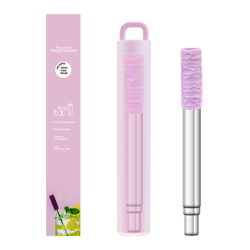 Telescopic Straw Supplier - Stainless Steel with Silicone Mouthpiece