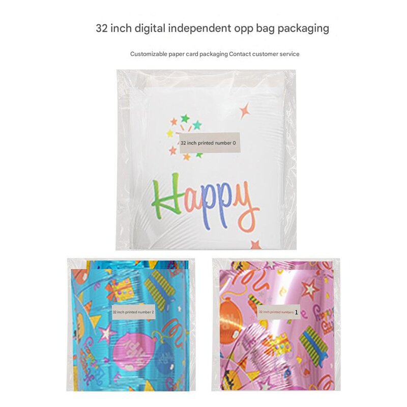 Birthday Balloon Supplier - 32-Inch White Aluminum Film Photo