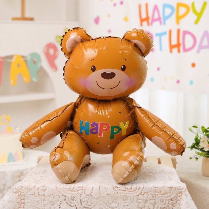 Cake Balloons Supplier - Cartoon Birthday Bear Decorations Photo