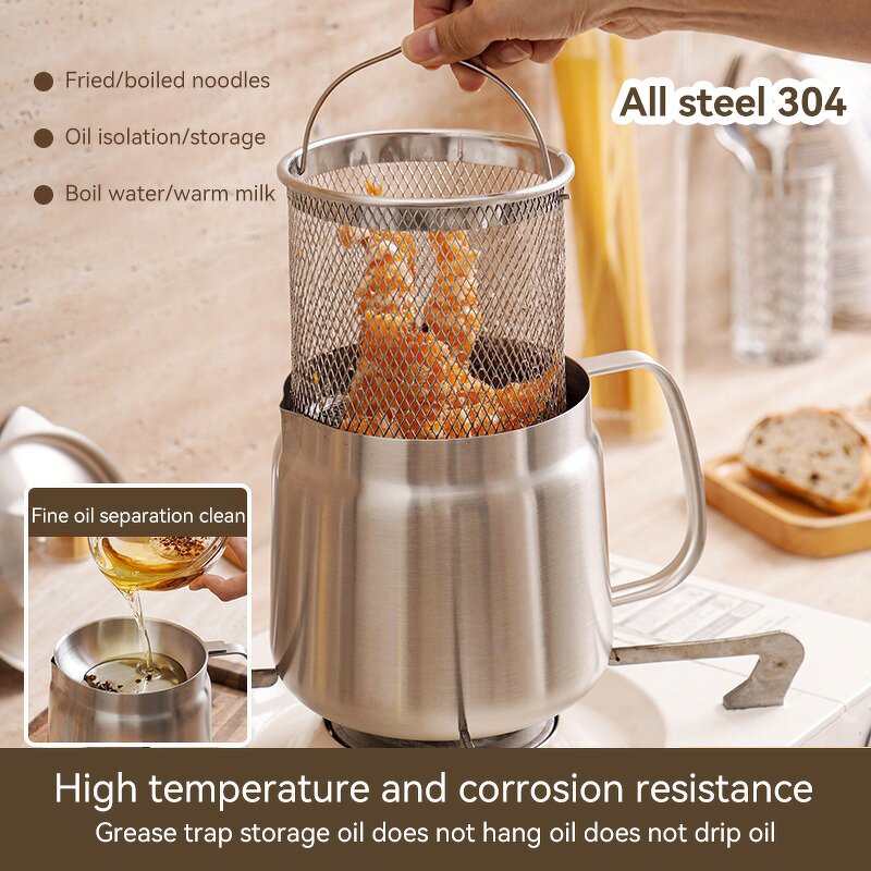 Oil Filter Pot Factory - 304 Stainless Steel with Mesh Accessory