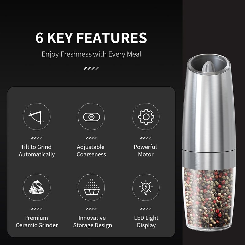 Electric Pepper Grinder Supplier - Rechargeable Automatic Stainless