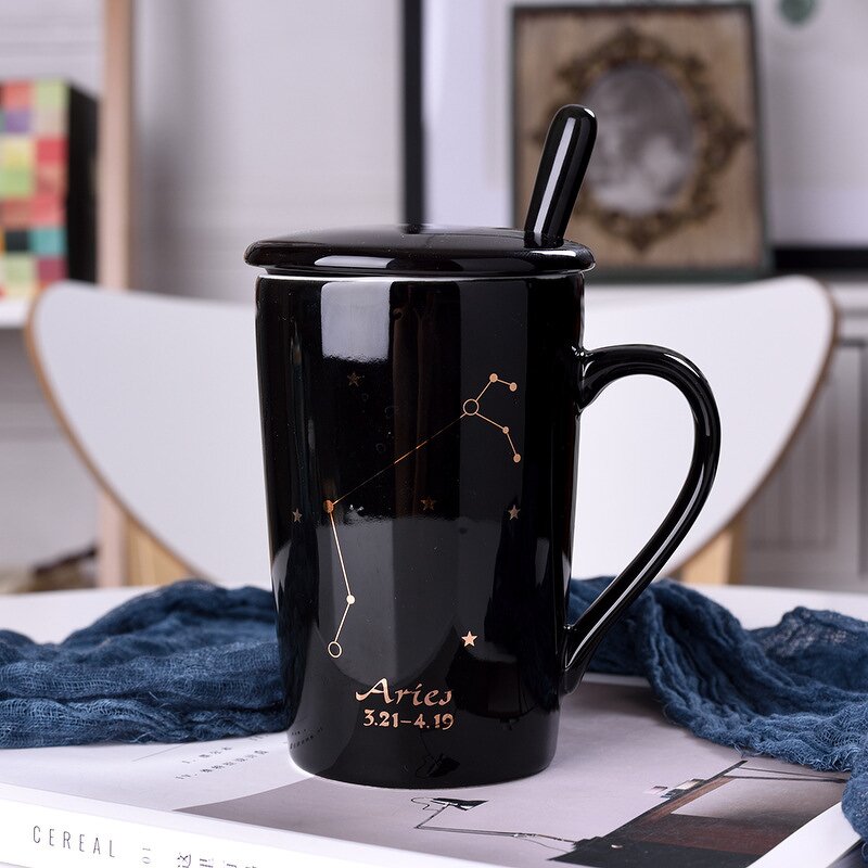 Ceramic Mug Factory - Creative Constellation Lid Spoon Couples