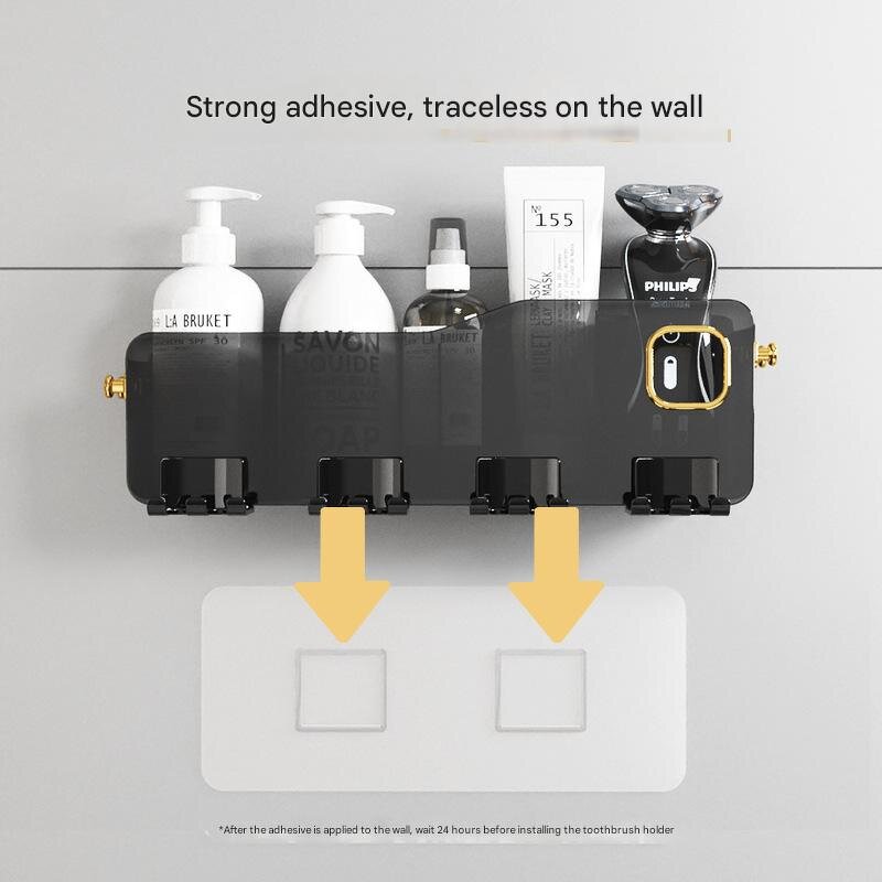 Toothbrush Holder Supplier - Transparent for Couples No-Drill