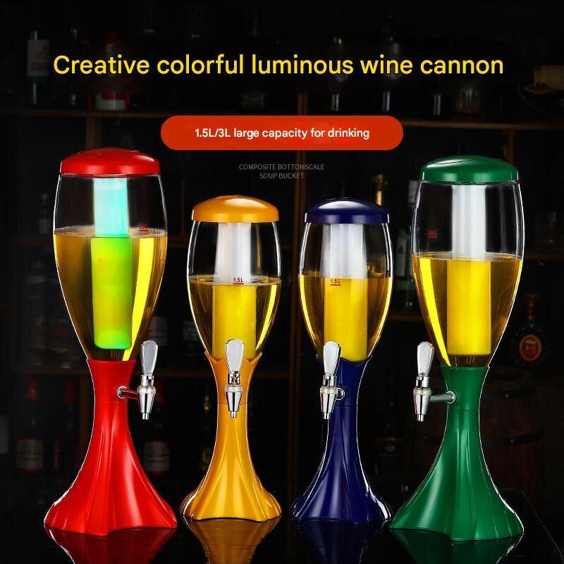 Wine Dispenser Supplier - 1.5L/3L Luminous Bar Cocktail Shaker