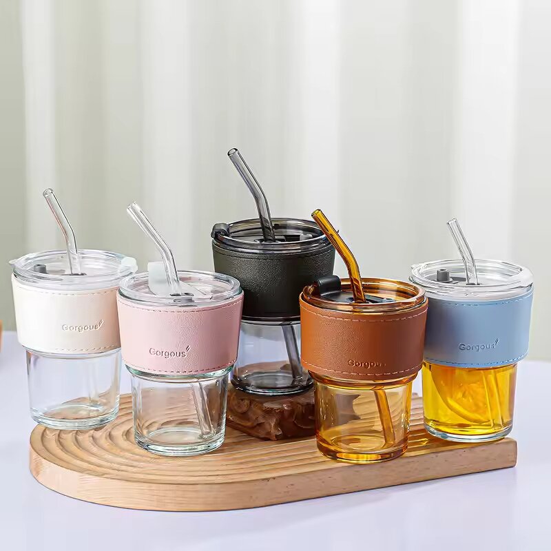 Glass Cup Supplier - High-Appearance Bamboo Straw Gift Mug