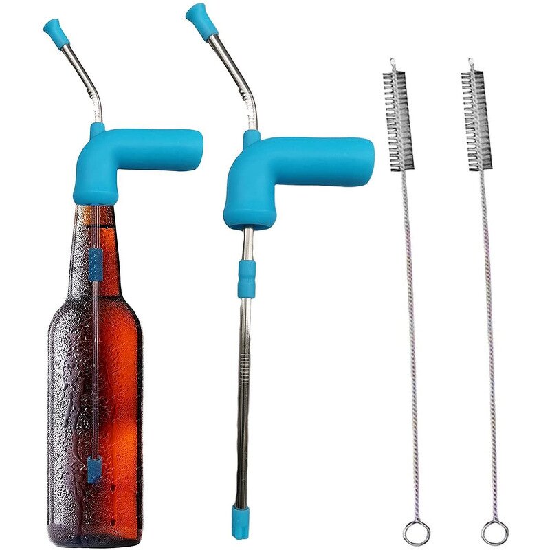 Beer Breathing Tube Supplier - 304 Stainless Steel Double Straws