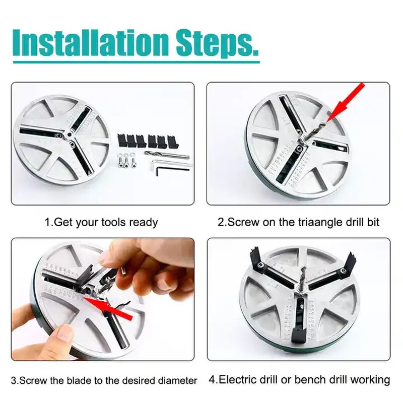 Hole Opener Supplier - Universal Adjustable for Wood Aluminum