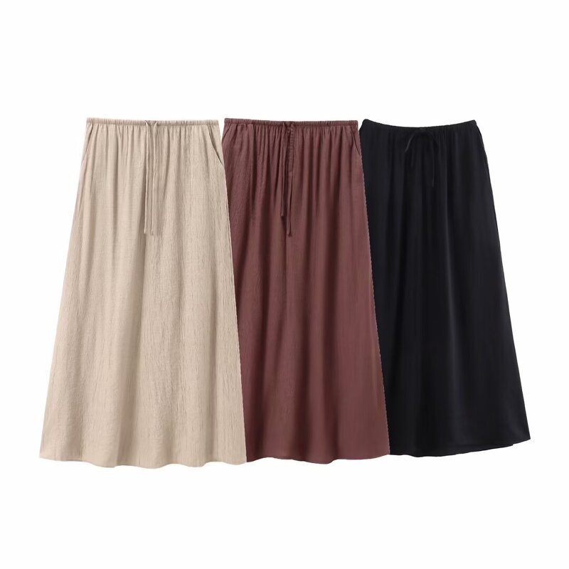 Midi Skirt Manufacturer - OEM Custom PB&ZA Women 2024 Summer Texture