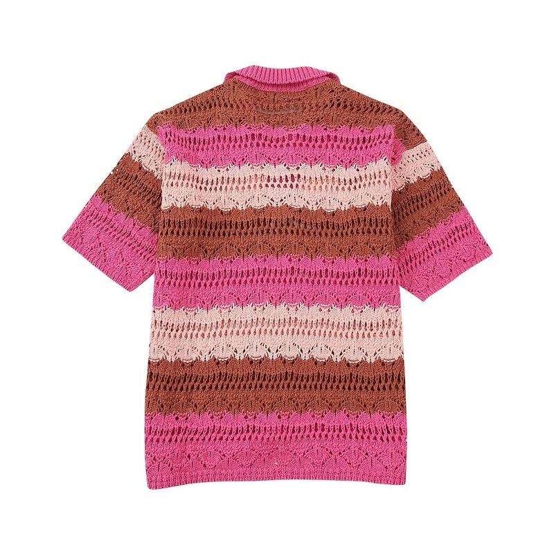 Knitted Sweater Manufacturer - OEM Custom PB&ZA Women 2023 Summer Stripe