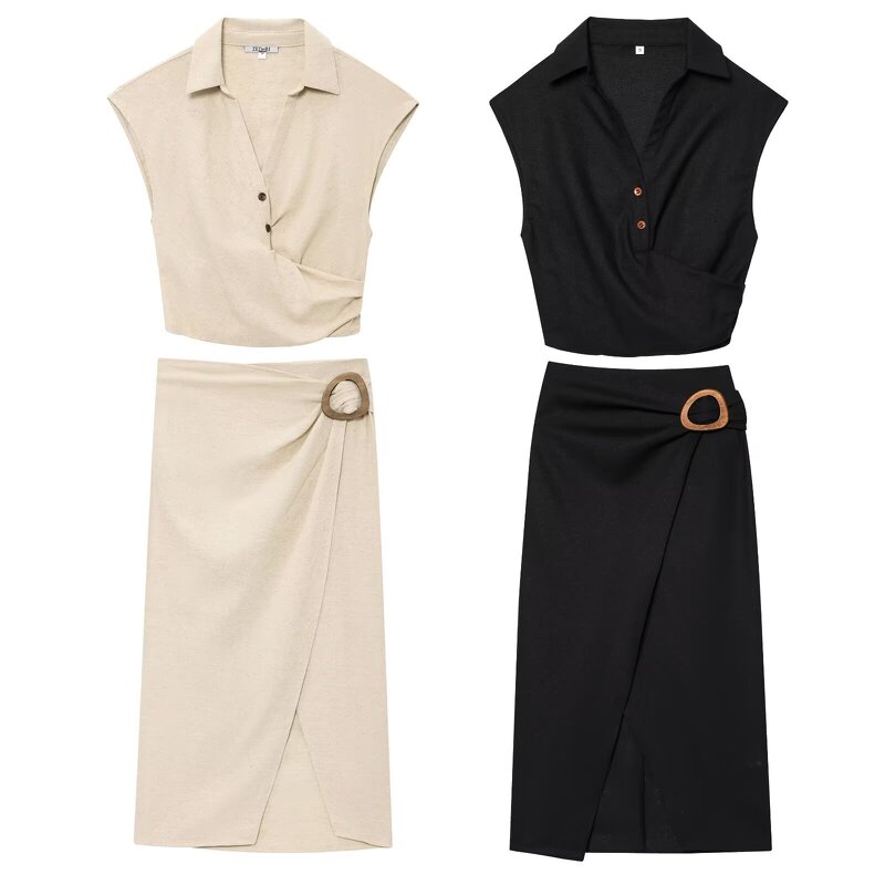 MIDI Skirts Manufacturer - OEM Custom PB&ZA Women 2025 Summer Clasp