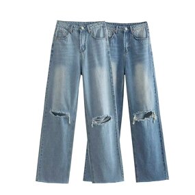 Jeans Manufacturer - OEM Custom PB&ZA Women 2023 Summer Two Color Holes