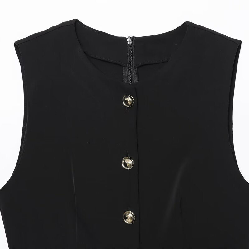 Jumpsuit Manufacturer - OEM Custom PB&ZA Women 2025 Summer Belt Crepe