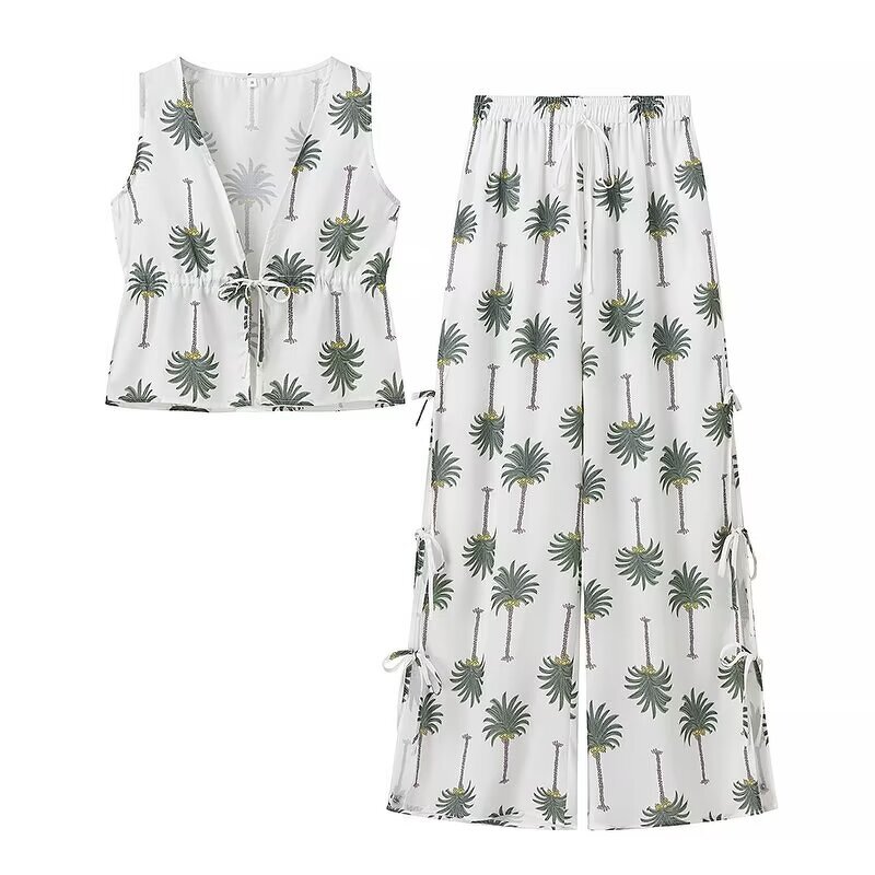 Printed Pants Suit Manufacturer - OEM Custom PB&ZA Set 2 Pieces 2024