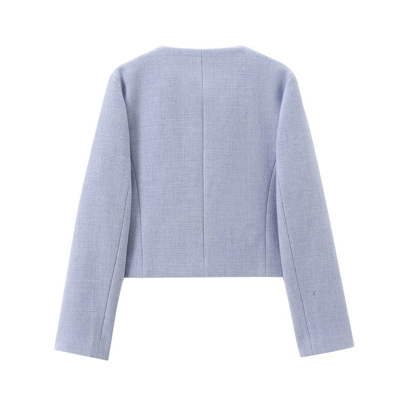 Blazer Coat Manufacturer - OEM Custom PB&ZA Women 2024 Clamshell Trim Short