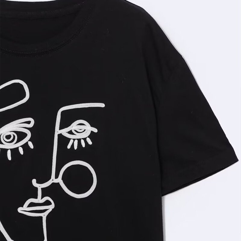 Embroidered T-shirt Manufacturer - OEM Custom PB&ZA Women Short Sleeve