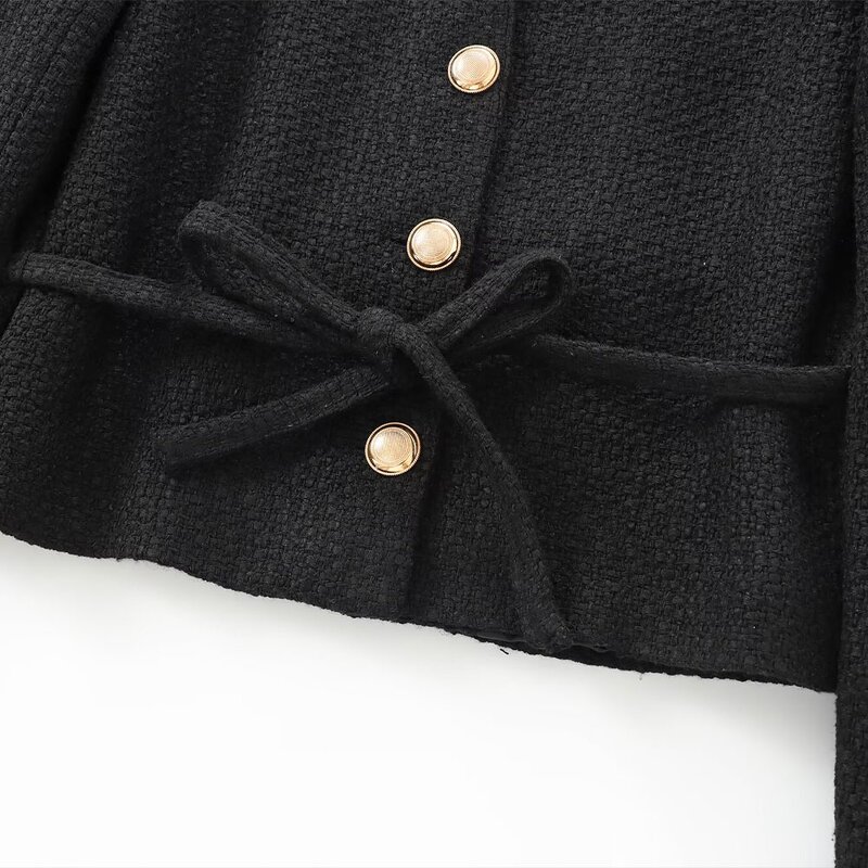 Coat Manufacturer - OEM Custom PB&ZA Women 2024 Autumn With Belt Woven