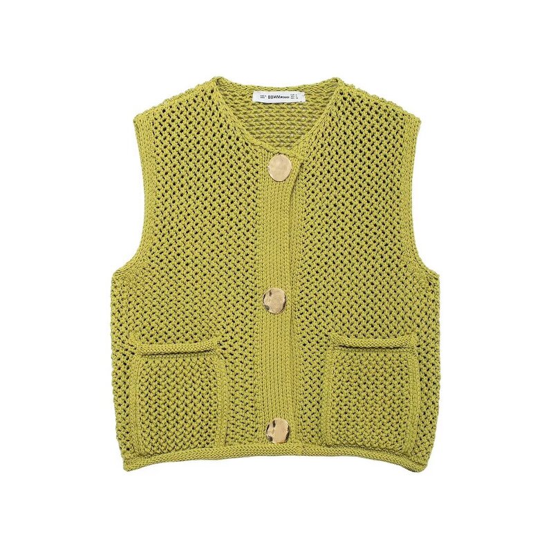 Knitting Vest Manufacturer - OEM Custom PB&ZA Women 2024 Autumn Coarse