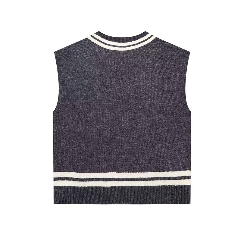 Knit Suit Manufacturer - OEM Custom PB&ZA Set 2 Pieces 2024 Color Contrast