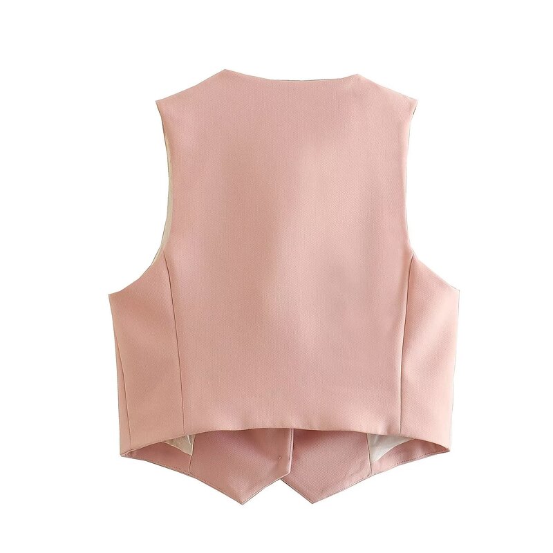 Short Waistcoat Manufacturer - OEM Custom PB&ZA Women 2023 Spring V-neck