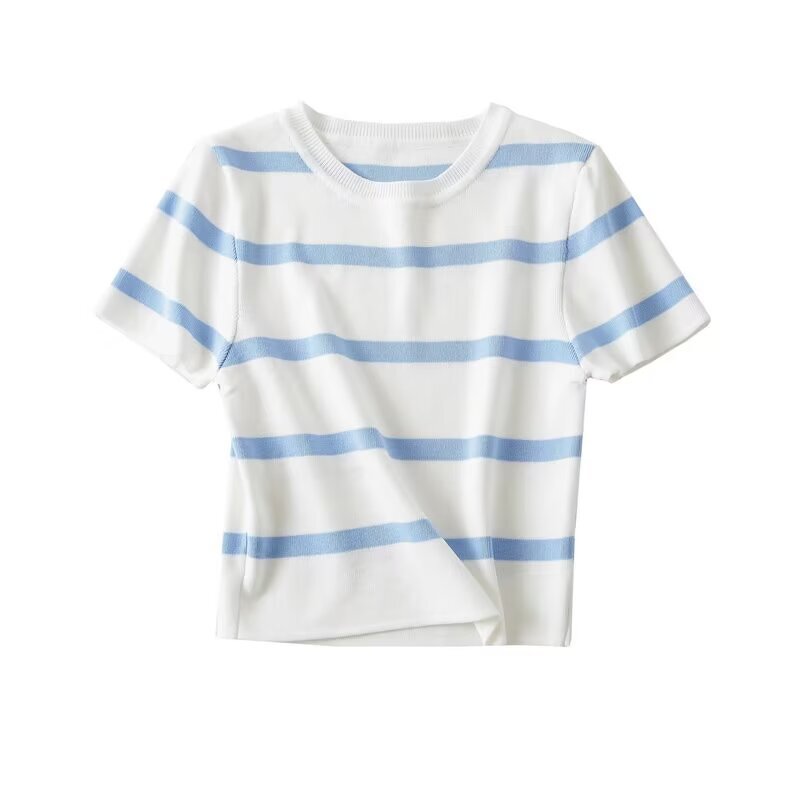 Knitted Top Manufacturer - OEM Custom PB&ZA Women 2024 Spring Short Ice Silk