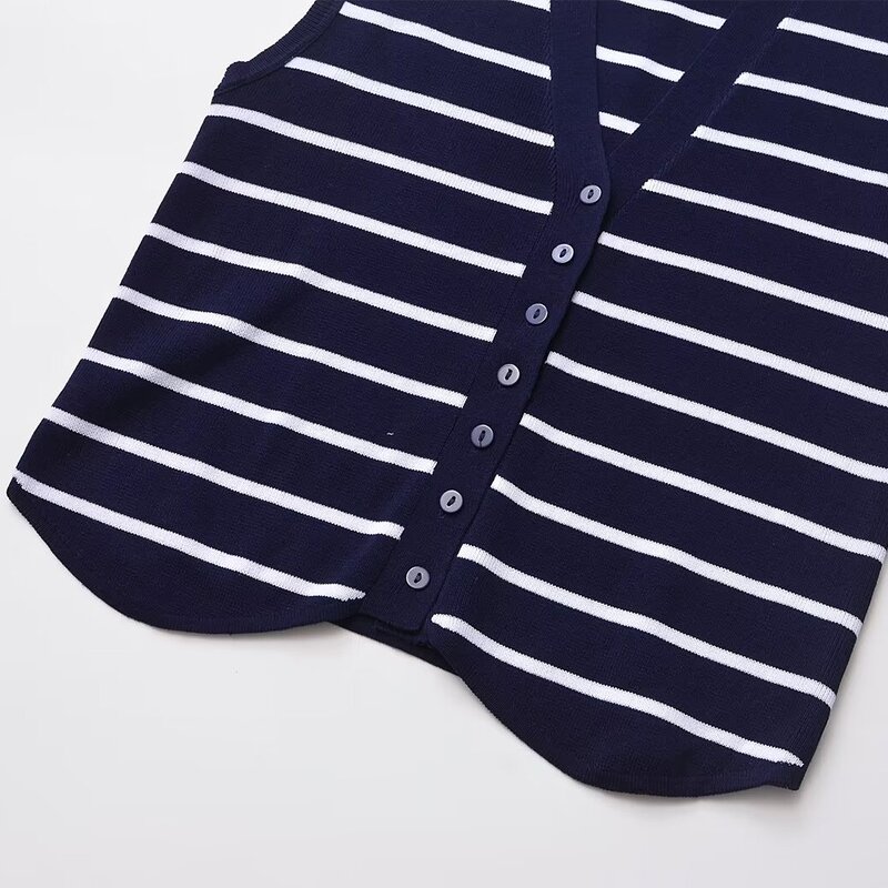 Tank Tops Manufacturer - OEM Custom PB&ZA Women 2024 Summer Streak Vintage