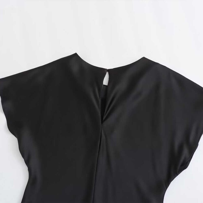 Dress Manufacturer - OEM Custom PB&ZA Women 2024 Spring Silk Satin MIDI