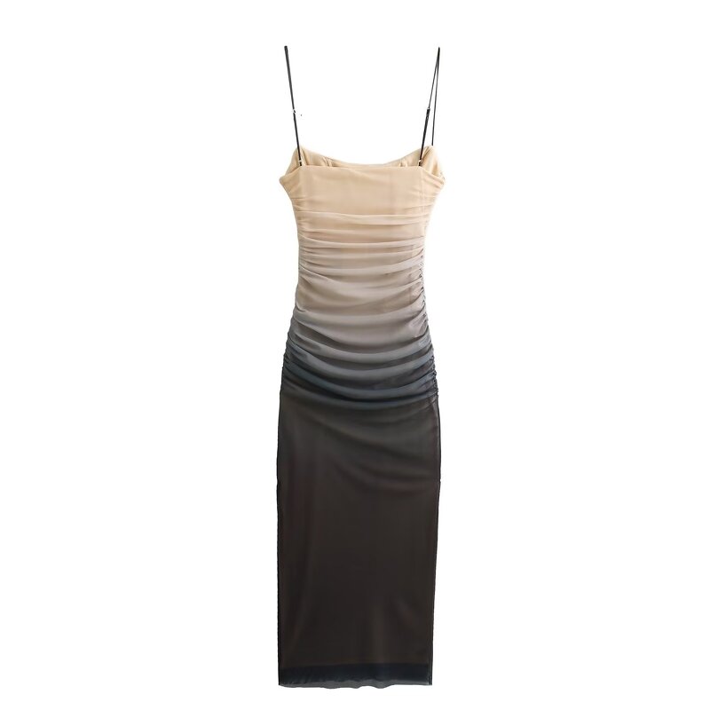 Dress Manufacturer - OEM Custom PB&ZA Women 2025 Autumn Silk Mesh MIDI