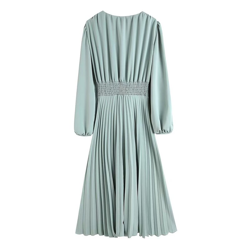 Dress Manufacturer - OEM Custom PB&ZA Women 2022 Autumn Multicolor Wrinkled