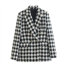 Blazer Manufacturer - OEM Custom PB&ZA Women's Clothing 2022 Houndstooth