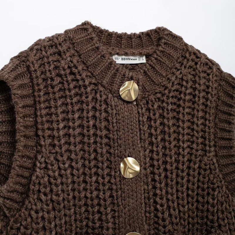 Knitting Vest Manufacturer - OEM Custom PB&ZA Women 2024 Autumn Coarse